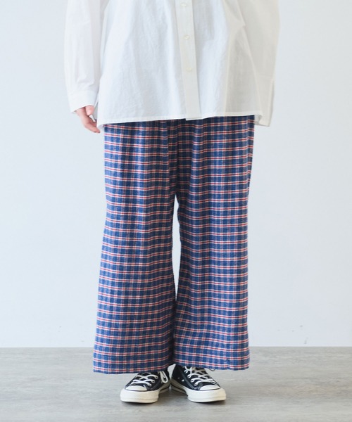 bulle de savon（ビュルデサボン）の「mini CHECK パンツ（その他パンツ・レディース・ブラック/ブルー・FREE）」の3枚目の写真