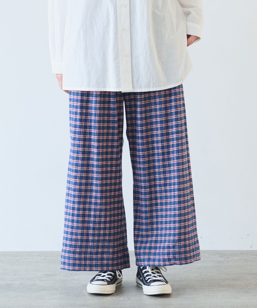 bulle de savon（ビュルデサボン）の「mini CHECK パンツ（その他パンツ・レディース・ブラック/ブルー・FREE）」の6枚目の写真