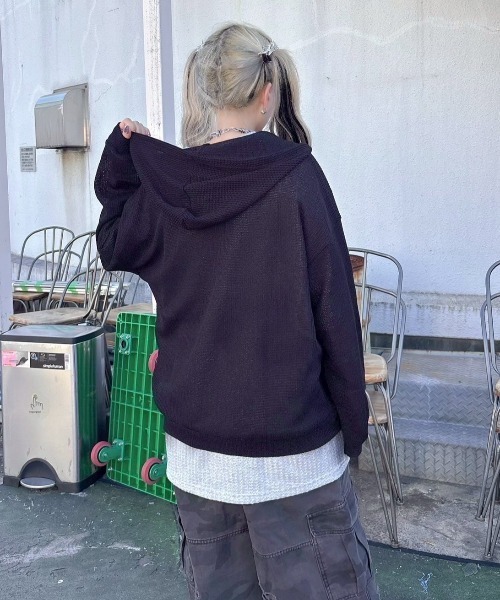 セール】【Never mind the XU】mesh zip up hoodie / 【ネバー