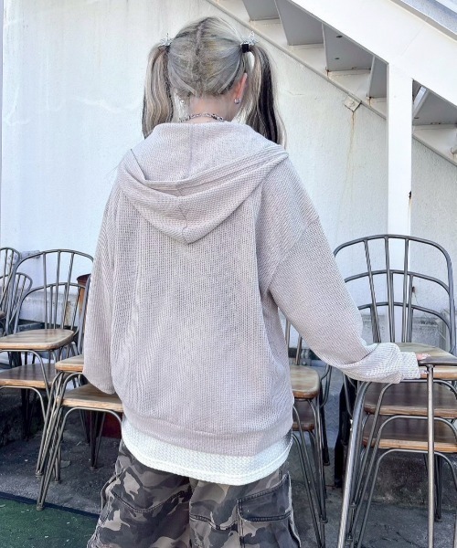 セール】【Never mind the XU】mesh zip up hoodie / 【ネバー