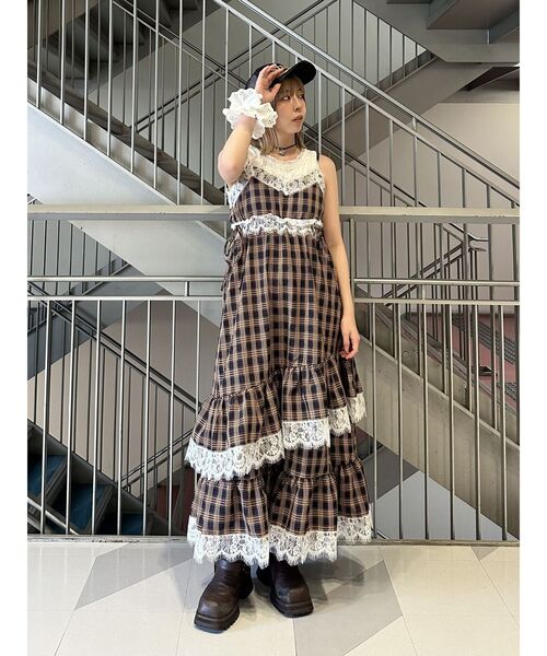 レースドッキングキャミワンピース（ワンピース）｜jouetie