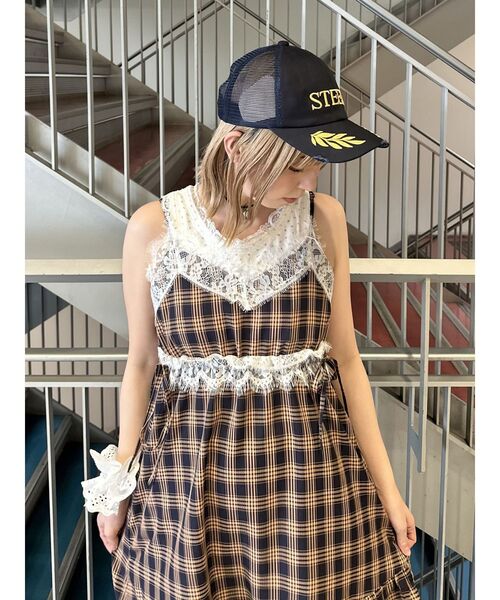 レースドッキングキャミワンピース（ワンピース）｜jouetie