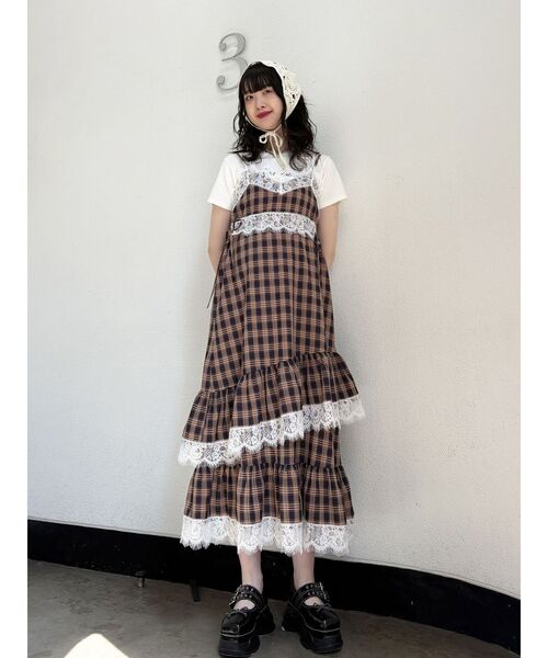 レースドッキングキャミワンピース（ワンピース）｜jouetie