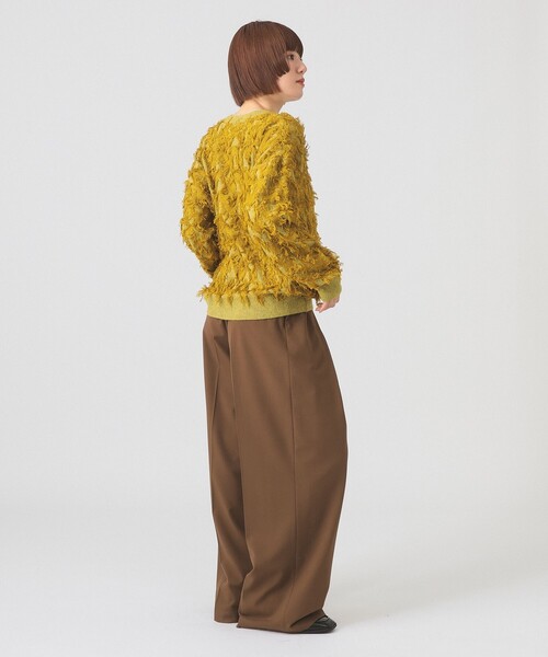 Ray BEAMS（レイビームス）の「カット ジャカード フリンジ クルーネック ニット（ニット/セーター・レディース・ブラック/オフホワイト/イエロー・ONE SIZE）」の22枚目の写真