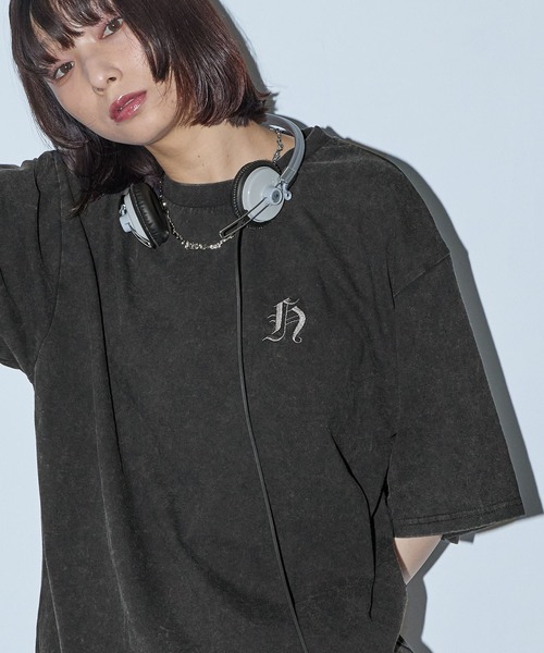 Anchor Smith(アンカー スミス)の「ヴィンテージ加工 オーバーサイズ アソートデザイン 半袖Tシャツ(Tシャツ/カットソー・レディース・ブラック/オフホワイト/ブラック系・M/L)」の6枚目の写真