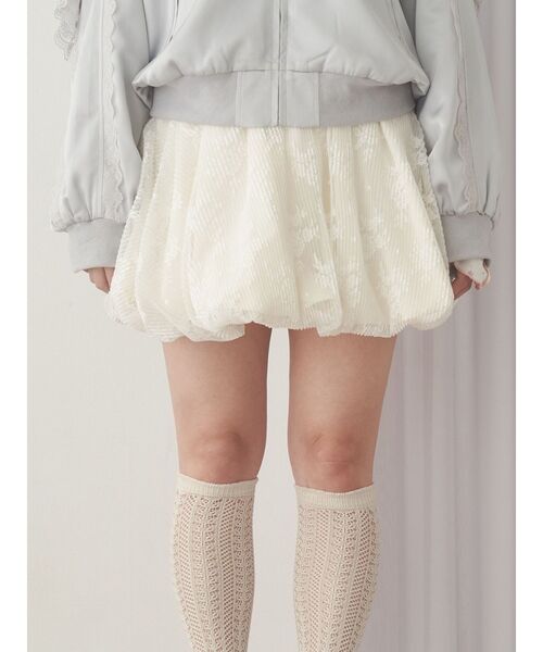 merry jenny（メリージェニー）の「レースバルーンミニスカート（スカート・レディース・オフホワイト/ブラック・FREE）」の2枚目の写真