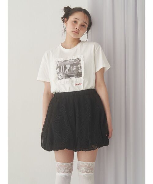 merry jenny（メリージェニー）の「レースバルーンミニスカート（スカート・レディース・オフホワイト/ブラック・FREE）」の9枚目の写真