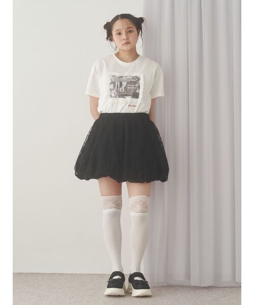 merry jenny（メリージェニー）の「レースバルーンミニスカート（スカート・レディース・オフホワイト/ブラック・FREE）」の10枚目の写真
