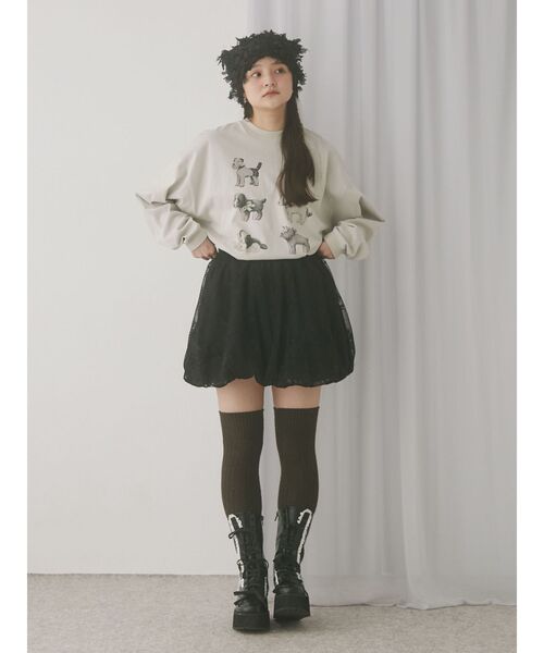 merry jenny（メリージェニー）の「レースバルーンミニスカート（スカート・レディース・オフホワイト/ブラック・FREE）」の18枚目の写真