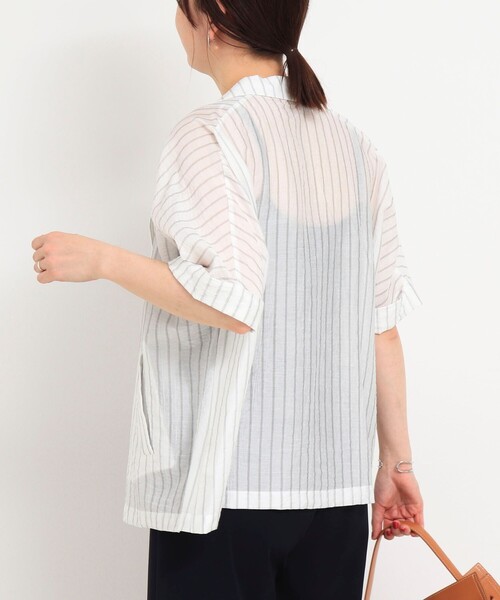 MICO COULIER（ミコクリエ）の「シルク調テーラーハーフスリーブジャケット（テーラードジャケット・レディース・ベージュ系その他/グレー系その他・38）」の7枚目の写真