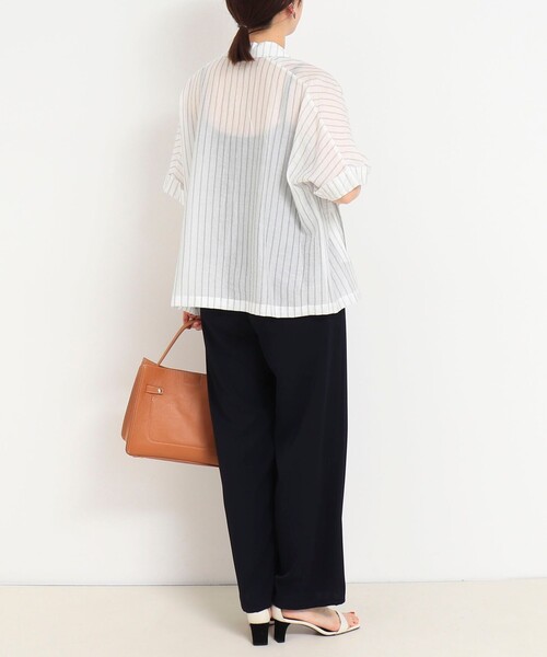 MICO COULIER（ミコクリエ）の「シルク調テーラーハーフスリーブジャケット（テーラードジャケット・レディース・ベージュ系その他/グレー系その他・38）」の9枚目の写真