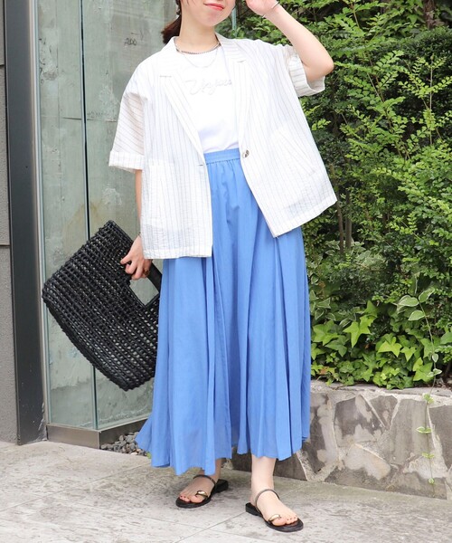 MICO COULIER（ミコクリエ）の「シルク調テーラーハーフスリーブジャケット（テーラードジャケット・レディース・ベージュ系その他/グレー系その他・38）」の13枚目の写真