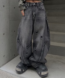 damage balloon denim