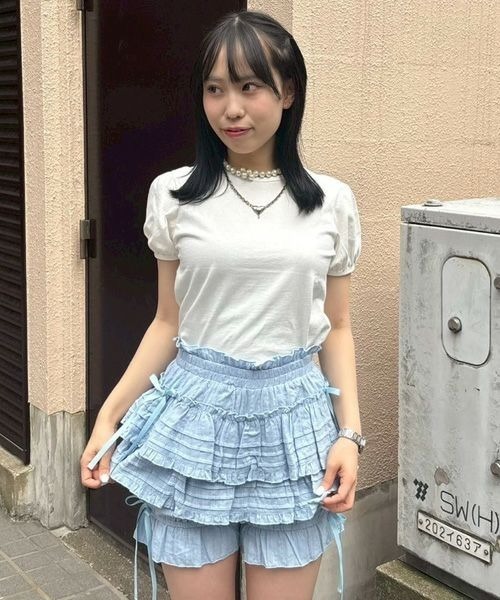 Candy Stripper（キャンディストリッパー）の「PUFF SLEEVE COMPACT Tシャツ（Tシャツ/カットソー・レディース・オフホワイト/ブラック/ピンク/レッド・FREE）」の19枚目の写真