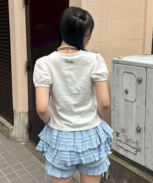 Candy Stripper（キャンディストリッパー）の「PUFF SLEEVE COMPACT Tシャツ（Tシャツ/カットソー・レディース・オフホワイト/ブラック/ピンク/レッド・FREE）」の21枚目の写真