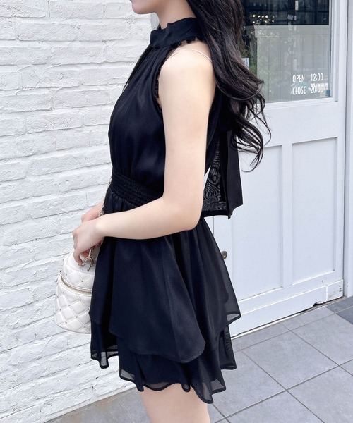 INGNI(イング)の「2Wayリボンアメスリフリルミニワンピース(ワンピース・レディース・ホワイト系その他6/ブラック/ブラック系/ブラック系その他3・M)」の21枚目の写真