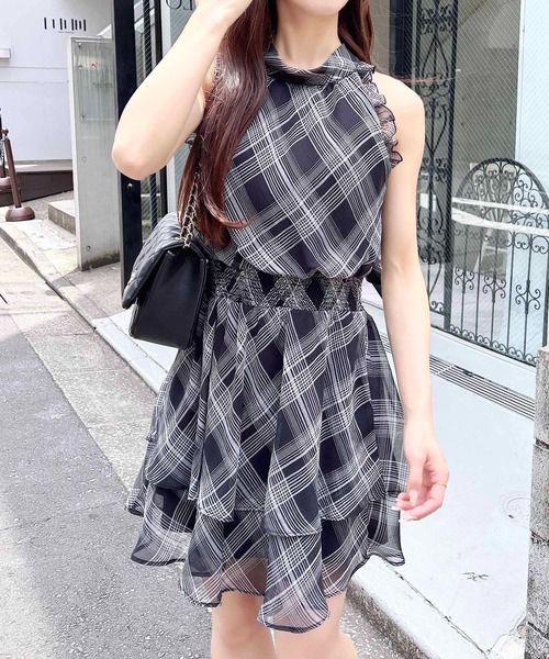 INGNI(イング)の「2Wayリボンアメスリフリルミニワンピース(ワンピース・レディース・ホワイト系その他6/ブラック/ブラック系/ブラック系その他3・M)」の7枚目の写真