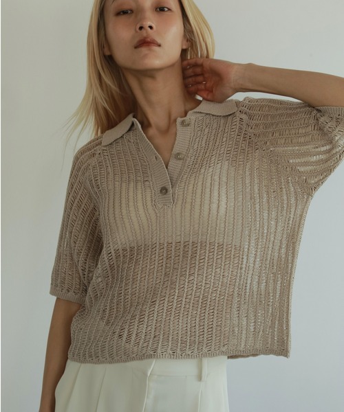 お値下げ！anuke Mesh Polo Knit Mesh Polo Knit（ニット/セーター）｜anuke（アンヌーク）の