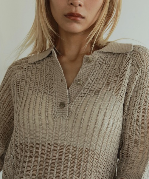 お値下げ！anuke Mesh Polo Knit Mesh Polo Knit（ニット/セーター）｜anuke（アンヌーク）の
