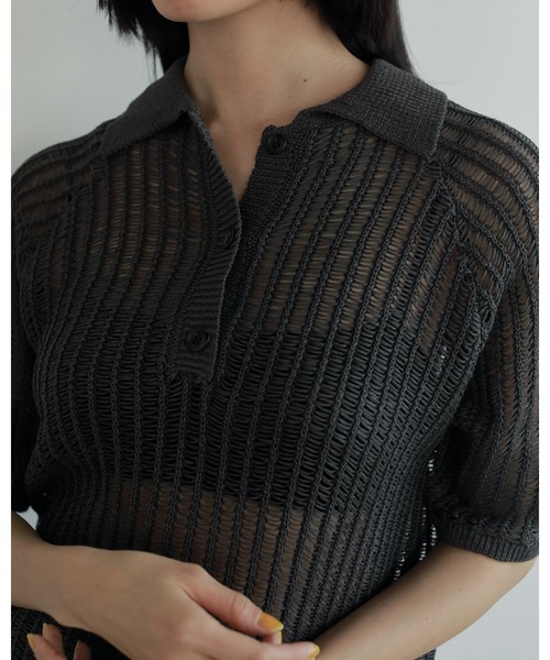 お値下げ！anuke Mesh Polo Knit Mesh Polo Knit（ニット/セーター）｜anuke（アンヌーク）の