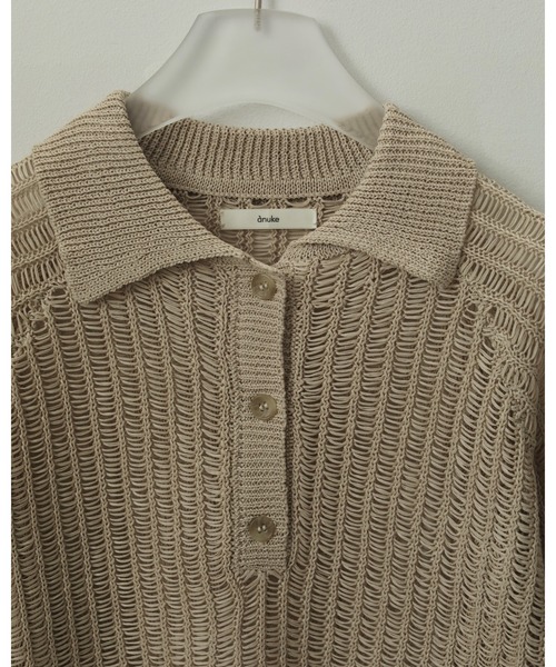 お値下げ！anuke Mesh Polo Knit Mesh Polo Knit（ニット/セーター）｜anuke（アンヌーク）の