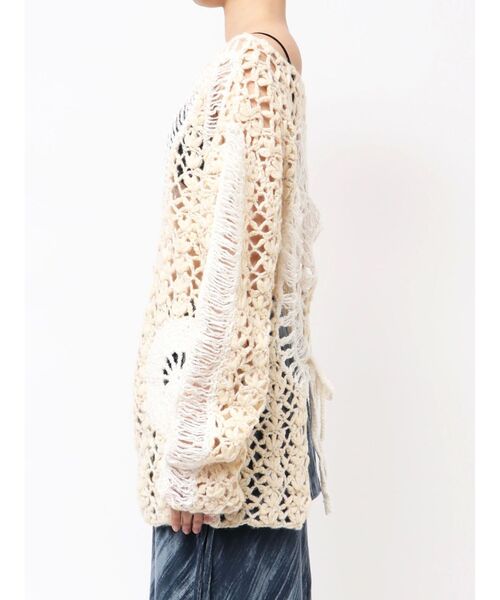 Htage（テージ）の「【Htage】バックオープンハンドデザインニット（ニット/セーター・レディース・アイボリー/ブラック・FREE）」の11枚目の写真