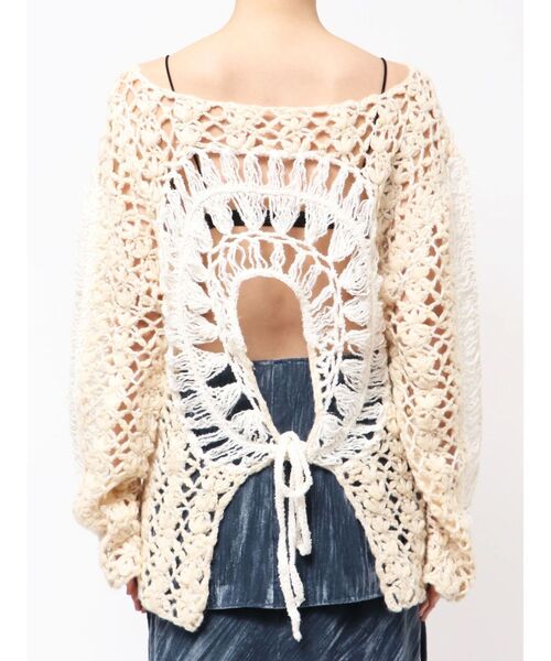 Htage（テージ）の「【Htage】バックオープンハンドデザインニット（ニット/セーター・レディース・アイボリー/ブラック・FREE）」の12枚目の写真