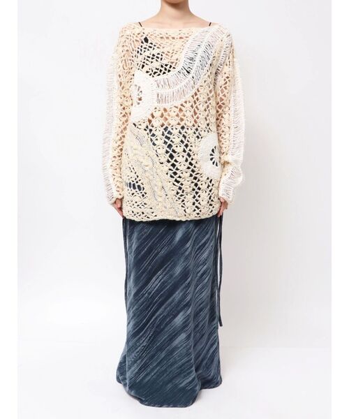 Htage（テージ）の「【Htage】バックオープンハンドデザインニット（ニット/セーター・レディース・アイボリー/ブラック・FREE）」の17枚目の写真