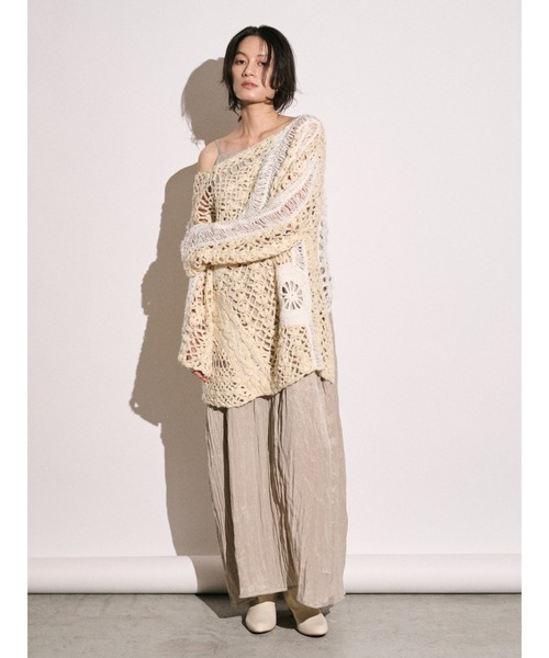 Htage（テージ）の「【Htage】バックオープンハンドデザインニット（ニット/セーター・レディース・アイボリー/ブラック・FREE）」の21枚目の写真