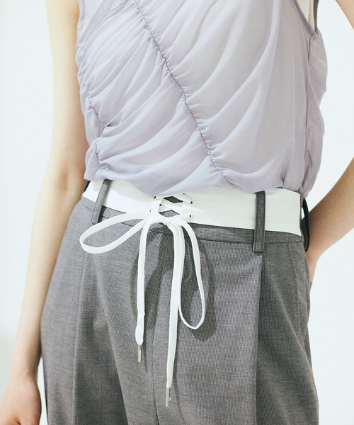 Nora Lily elle(ノラリリーエル)の「【Nora Lily】「elle」Ripple Sheer Layered Tank Top(タンクトップ・レディース・スカイブルー系/ネイビー系/ピンク系・FREE)」の7枚目の写真