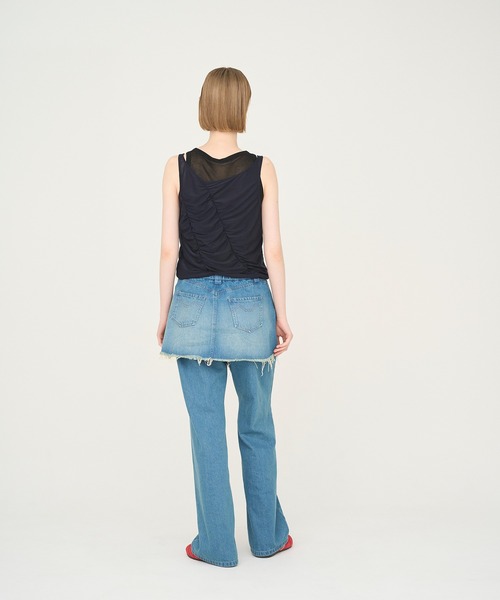 Nora Lily elle(ノラリリーエル)の「【Nora Lily】「elle」Ripple Sheer Layered Tank Top(タンクトップ・レディース・スカイブルー系/ネイビー系/ピンク系・FREE)」の14枚目の写真