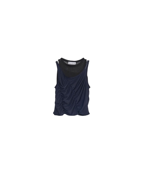 セール】【Nora Lily】「elle」Ripple Sheer Layered Tank Top
