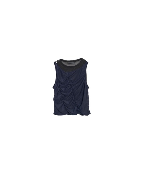 Nora Lily elle(ノラリリーエル)の「【Nora Lily】「elle」Ripple Sheer Layered Tank Top(タンクトップ・レディース・スカイブルー系/ネイビー系/ピンク系・FREE)」の17枚目の写真