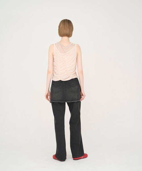 Nora Lily elle(ノラリリーエル)の「【Nora Lily】「elle」Ripple Sheer Layered Tank Top(タンクトップ・レディース・スカイブルー系/ネイビー系/ピンク系・FREE)」の20枚目の写真