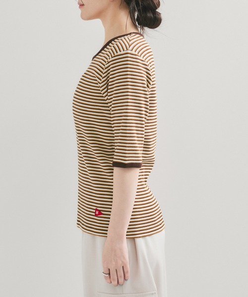 Healthknit(ヘルスニット)の「【Healthknit/ヘルスニット】別注/クルーネックボーダーT(Tシャツ/カットソー・レディース・パープル系その他2/オレンジ系その他2・FREE)」の8枚目の写真