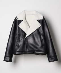AFF AIVER | AFF AIVER　フェイクムートンダブルライダース(ライダースジャケット)