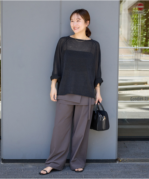JOURNAL STANDARD(ジャーナルスタンダード)の「《追加》ペーパーヤーンサマーニットプルオーバー(ニット/セーター・レディース・ライトグレー/ブルー/ブラック・FREE)」の4枚目の写真