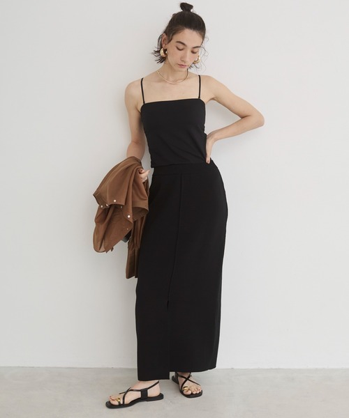 ANGIE（アンジー）の「【セットアップ対応】Iライン ニット ナロースカート（スカート・レディース・ブラウン/ベージュ/アイボリー/ブラック・FREE）」の12枚目の写真