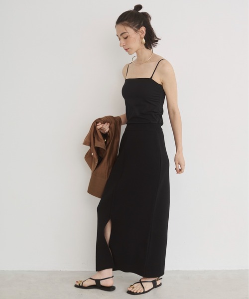 ANGIE（アンジー）の「【セットアップ対応】Iライン ニット ナロースカート（スカート・レディース・ブラウン/ベージュ/アイボリー/ブラック・FREE）」の15枚目の写真