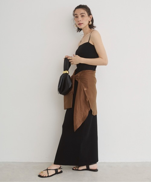 ANGIE（アンジー）の「【セットアップ対応】Iライン ニット ナロースカート（スカート・レディース・ブラウン/ベージュ/アイボリー/ブラック・FREE）」の14枚目の写真