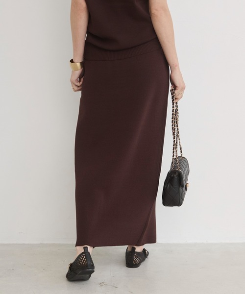 ANGIE（アンジー）の「【セットアップ対応】Iライン ニット ナロースカート（スカート・レディース・ブラウン/ベージュ/アイボリー/ブラック・FREE）」の19枚目の写真