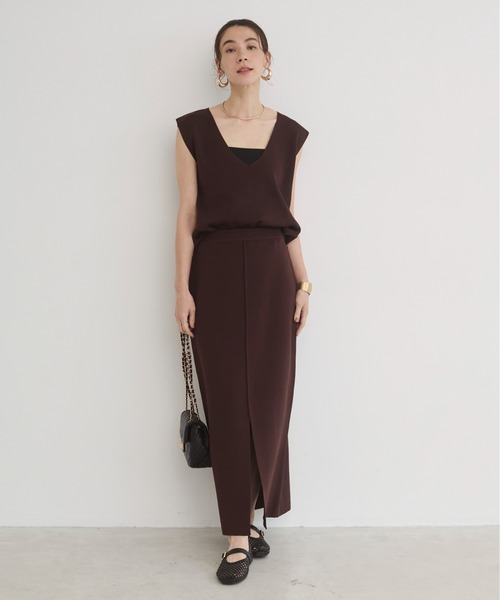 ANGIE（アンジー）の「【セットアップ対応】Iライン ニット ナロースカート（スカート・レディース・ブラウン/ベージュ/アイボリー/ブラック・FREE）」の20枚目の写真