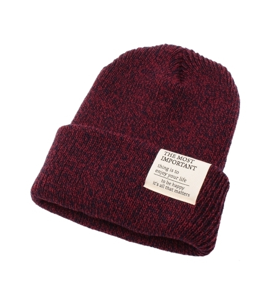 SHOO・LA・RUE（シューラルー）の「ワッペン付きミックスニットワッチ（ニットキャップ/ビーニー・レディース・ブラック/グレー/ブルー/ブラウン/レッド・00）」の5枚目の写真