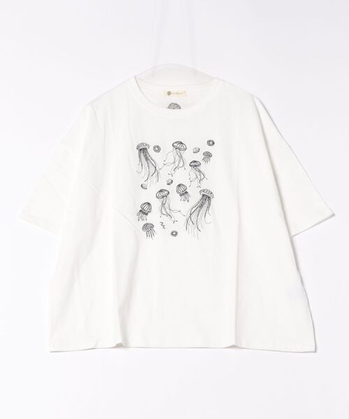 BARNDOOR(バーンドア)の「(BD)【BARNDOOR】フロント 刺繍 ドルマンスリーブ Tシャツ(Tシャツ/カットソー・レディース・ホワイト系1/ホワイト系2/ブラック系1/ブラック系2・FREE)」の2枚目の写真