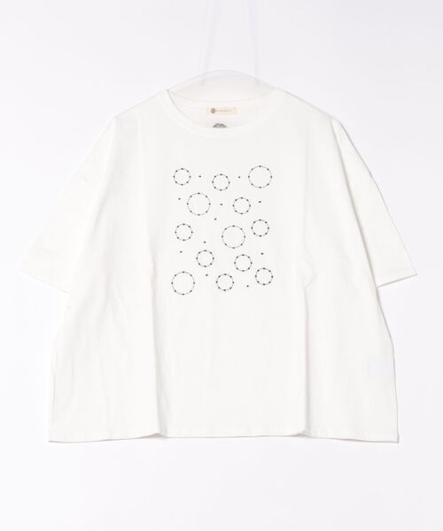 BARNDOOR(バーンドア)の「(BD)【BARNDOOR】フロント 刺繍 ドルマンスリーブ Tシャツ(Tシャツ/カットソー・レディース・ホワイト系1/ホワイト系2/ブラック系1/ブラック系2・FREE)」の1枚目の写真