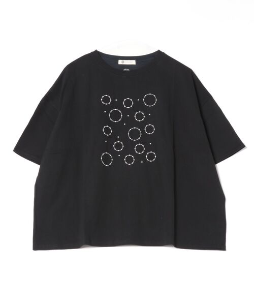 BARNDOOR(バーンドア)の「(BD)【BARNDOOR】フロント 刺繍 ドルマンスリーブ Tシャツ(Tシャツ/カットソー・レディース・ホワイト系1/ホワイト系2/ブラック系1/ブラック系2・FREE)」の4枚目の写真