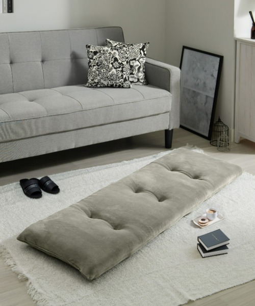 iellio(イエリオ)の「洗える!ふっくらソファーパッド とろけるマイクロ素材 3人掛け / ロングクッション(クッション/クッションカバー・レディース・チャコールグレー/ブルーグレー/スモークピンク/カーキオリーブ/ブラウン/ベージュ・FREE)」の1枚目の写真