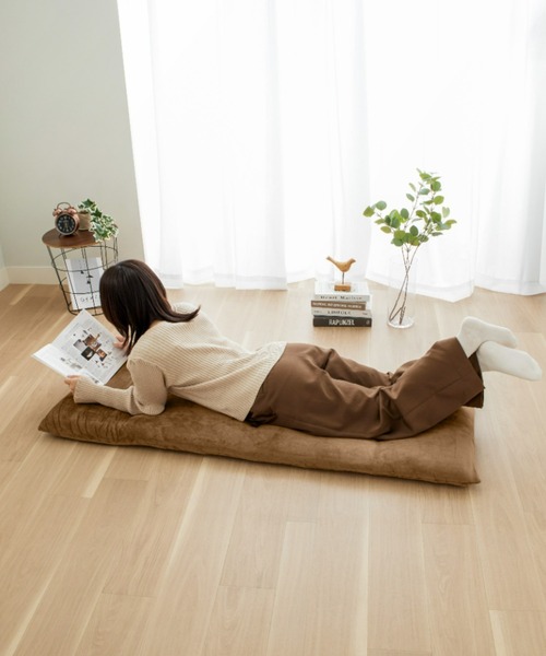 iellio(イエリオ)の「洗える!ふっくらソファーパッド とろけるマイクロ素材 3人掛け / ロングクッション(クッション/クッションカバー・レディース・チャコールグレー/ブルーグレー/スモークピンク/カーキオリーブ/ブラウン/ベージュ・FREE)」の7枚目の写真