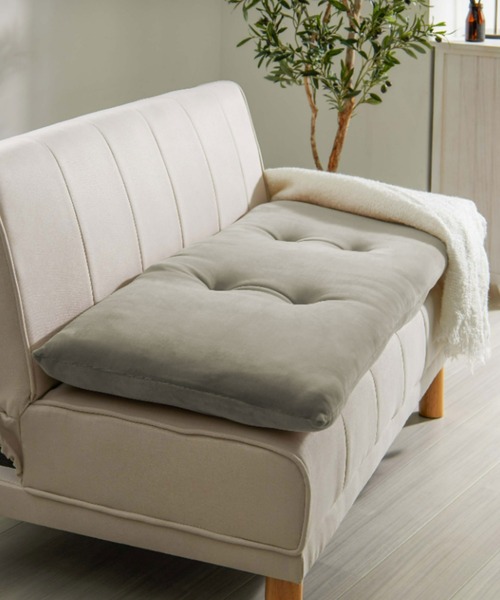 iellio(イエリオ)の「洗える!ふっくらソファーパッド とろけるマイクロ素材 3人掛け / ロングクッション(クッション/クッションカバー・レディース・チャコールグレー/ブルーグレー/スモークピンク/カーキオリーブ/ブラウン/ベージュ・FREE)」の16枚目の写真