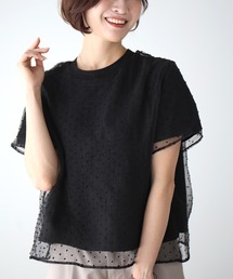 Ehre style | 仕事も行ける!上品見えTシャツ ドットシアーT(Tシャツ/カットソー)
